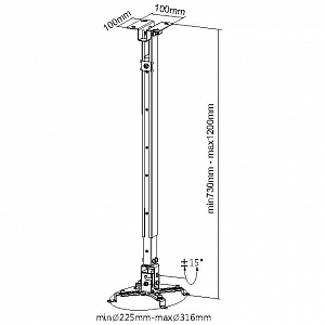 Крепление потолочное для проектора Digis DSM-2L Крепление потолочное для проектора Digis DSM-2L