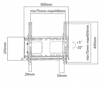 Кронштейн настенный наклонный Exell EXi-H1244-AT Кронштейн настенный наклонный Exell EXi-H1244-AT
