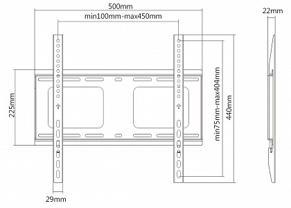 Кронштейн настенный фиксированный Exell EXi-H1244-F Кронштейн настенный фиксированный Exell EXi-H1244-F