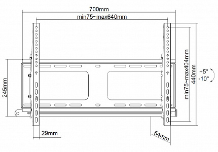 Кронштейн настенный наклонный Exell EXi-H1264-AT Кронштейн настенный наклонный Exell EXi-H1264-AT