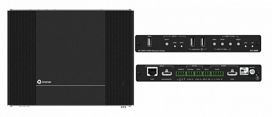 Комплект из передатчика с автоматическим коммутатором и приемника со встроенным масштабатором сигнала Kramer KIT-500 Комплект из передатчика с автоматическим коммутатором и приемника со встроенным масштабатором сигнала Kramer KIT-500