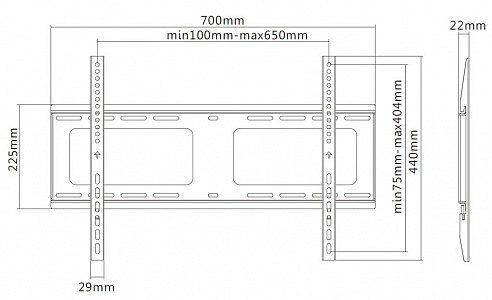 Кронштейн настенный фиксированный Exell EXi-H1264-F Кронштейн настенный фиксированный Exell EXi-H1264-F