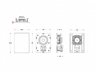 Встраиваемая акустическая система M&K Sound IW95. Металлический квадратный гриль под покраску. Цвет: Белый. Встраиваемая акустическая система M&K Sound IW95. Металлический квадратный гриль под покраску. Цвет: Белый.