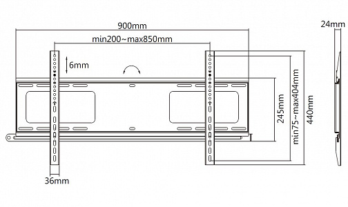 Кронштейн настенный фиксированный Exell EXi-H1284-AF Кронштейн настенный фиксированный Exell EXi-H1284-AF
