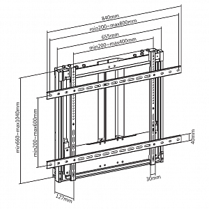 Кронштейн с изменяемой высотой Exell EXi-HB6086 Кронштейн с изменяемой высотой Exell EXi-HB6086