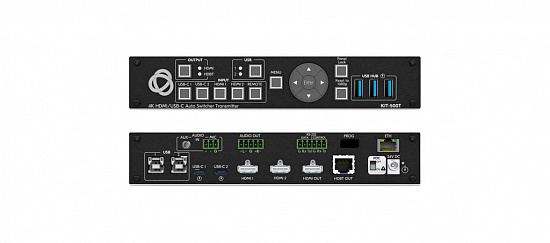 Комплект из передатчика с автоматическим коммутатором и приемника со встроенным масштабатором сигнала Kramer KIT-500 Комплект из передатчика с автоматическим коммутатором и приемника со встроенным масштабатором сигнала Kramer KIT-500