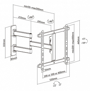 Кронштейн настенный выдвижной Exell EXi-X5044 Кронштейн настенный выдвижной Exell EXi-X5044