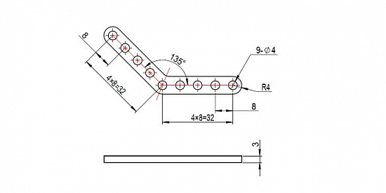 Пластины с изгибом 45° (пара) Пластины с изгибом 45° (пара)