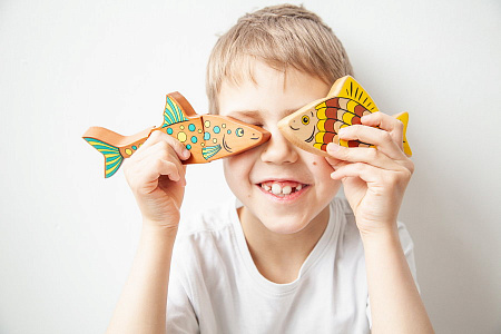 Магнитный деревянный конструктор «Рыбки» Магнитный деревянный конструктор «Рыбки»