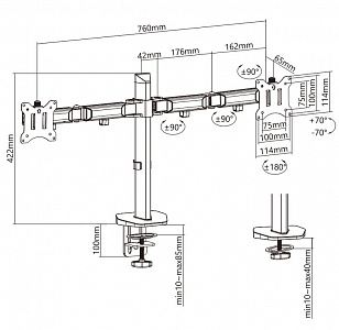 Кронштейн для мониторов Exell EXi-MA42 Кронштейн для мониторов Exell EXi-MA42