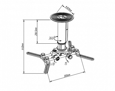 Кронштейн потолочный для проектора Exell EXi-P5000 Кронштейн потолочный для проектора Exell EXi-P5000
