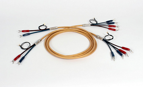 Готовый акустический кабель Van den Hul Mounted set 3T The Air. 2,5 метра пара. Разъем BERRI bi-wiring (2-4). Цвет: золотой Готовый акустический кабель Van den Hul Mounted set 3T The Air. 2,5 метра пара. Разъем BERRI bi-wiring (2-4). Цвет: золотой