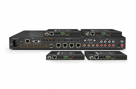 Комплект из HDBT матричного коммутатора и приёмников Wyrestorm MXV-0404-H2A-KIT Комплект из HDBT матричного коммутатора и приёмников Wyrestorm MXV-0404-H2A-KIT