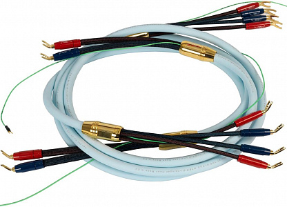 Готовый акустический кабель Van den Hul Mounted set 3T The Cloud SE Hybrid. 2 метра пара. Разъем BERRI bi-amping (4-4). Цвет: золотой Готовый акустический кабель Van den Hul Mounted set 3T The Cloud SE Hybrid. 2 метра пара. Разъем BERRI bi-amping (4-4). Цвет: золотой