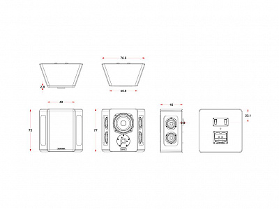 Настенные тыловые трипольные акустические системы Miller & Kreisel® S300T. Цвет: Черный матовый. Пара. Настенные тыловые трипольные акустические системы Miller & Kreisel® S300T. Цвет: Черный матовый. Пара.