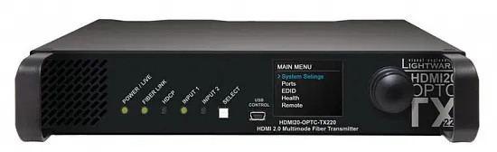 Волоконно-оптический передатчик-коммутатор Lightware HDMI20-OPTC-TX220-NTQ Волоконно-оптический передатчик-коммутатор Lightware HDMI20-OPTC-TX220-NTQ