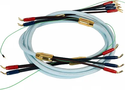 Акустический кабель Van den Hul Mounted set 3T The Cloud SE. 2 метра пара. Разъем BERRI bi-amping (4-4) Цвет: золотой Акустический кабель Van den Hul Mounted set 3T The Cloud SE. 2 метра пара. Разъем BERRI bi-amping (4-4) Цвет: золотой