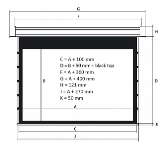 Kauber InCeiling Tensioned BT Cinema 104" 16:9 129x230 см. дроп 50 см., Peak Contrast S Kauber InCeiling Tensioned BT Cinema 104" 16:9 129x230 см. дроп 50 см., Peak Contrast S
